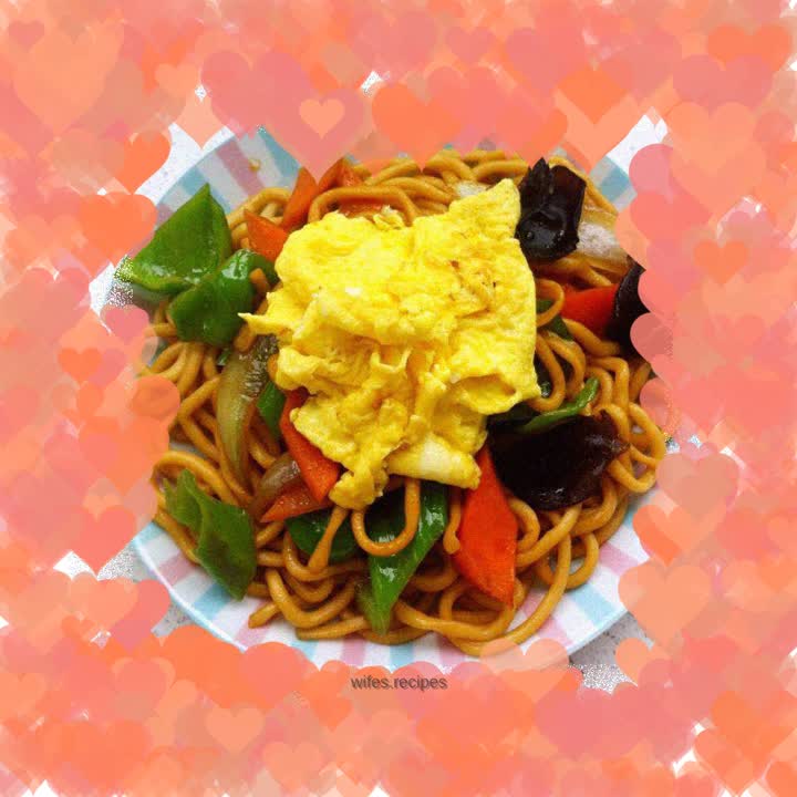Restaurant-flavored egg fried noodles
