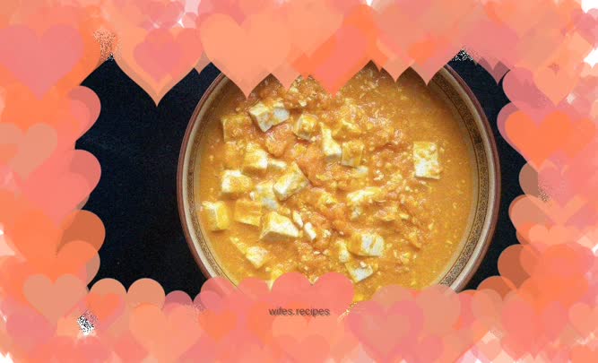 Braised tofu with pumpkin puree