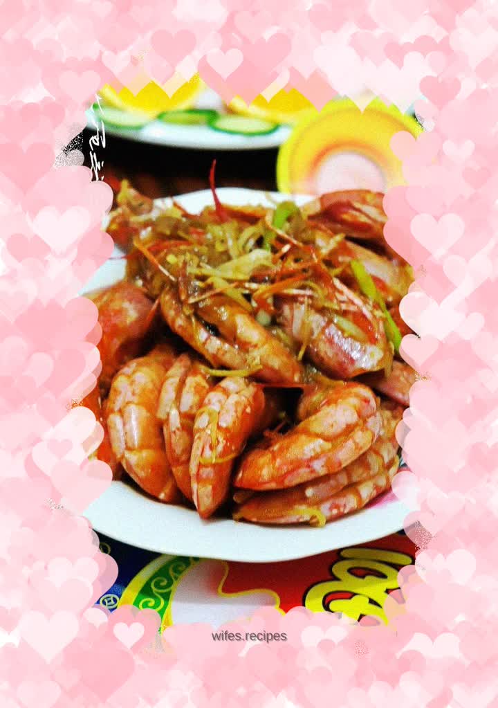 Sweet and sour prawns with open back