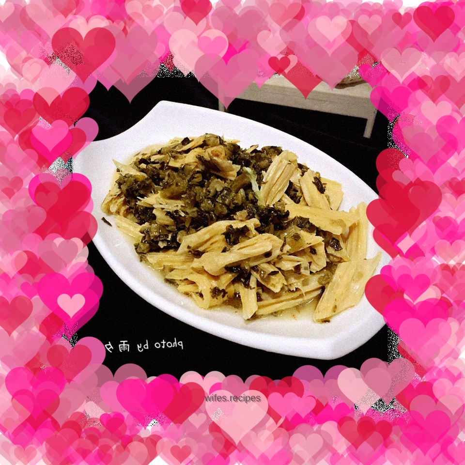 Stir-fried yuba with pickled vegetables