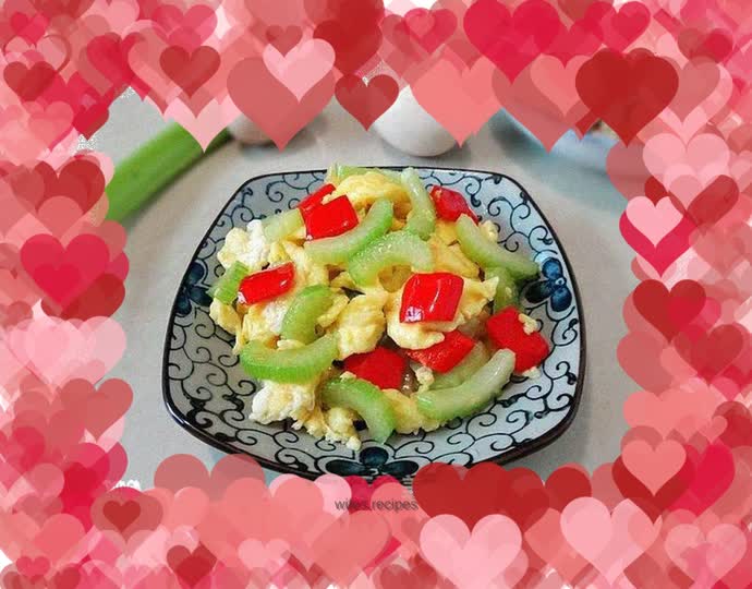 Celery scrambled eggs