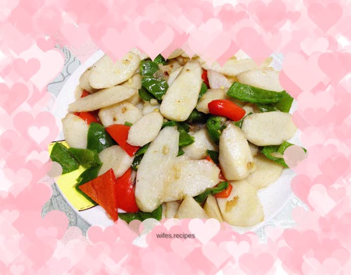 Stir-fried yam with colored pepper