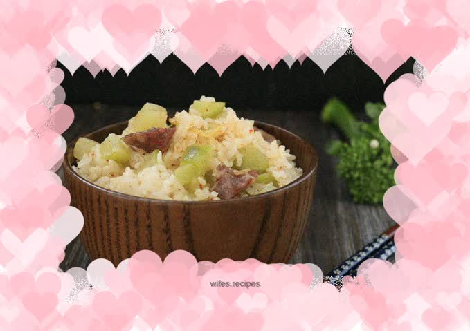 Spicy bacon and radish rice