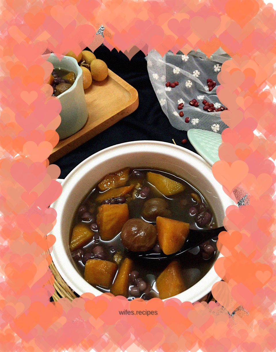 Tangerine peel, longan and red bean soup