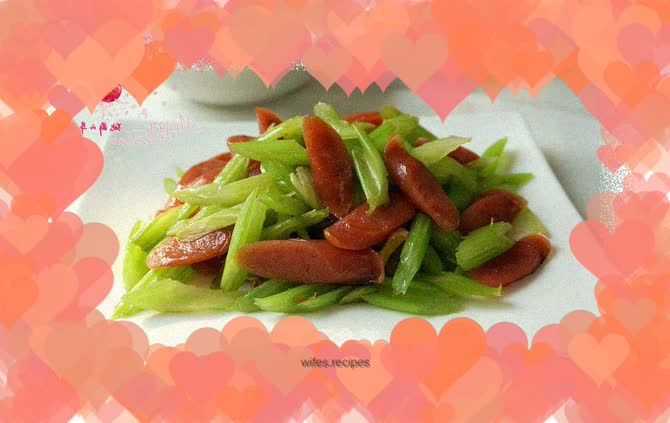 Fried Sausage and Celery