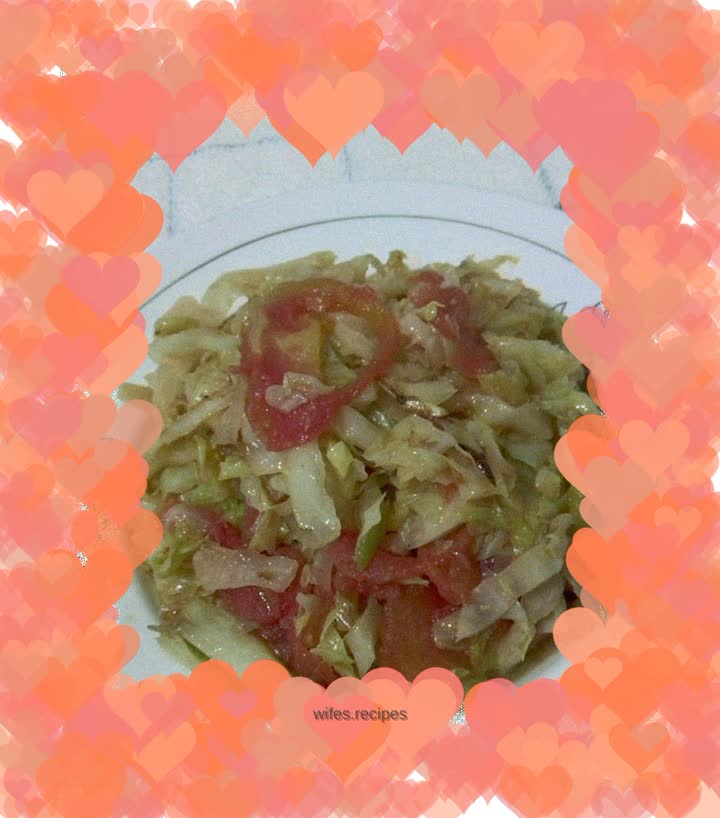 Stir-fried cabbage and tomatoes