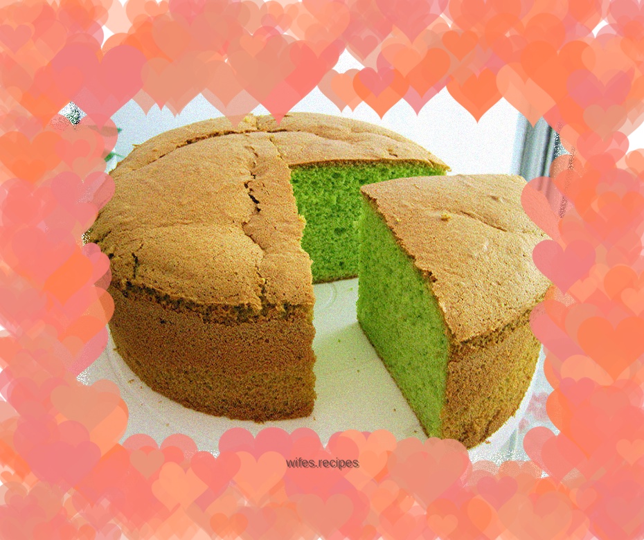 Eight-inch spinach chiffon cake