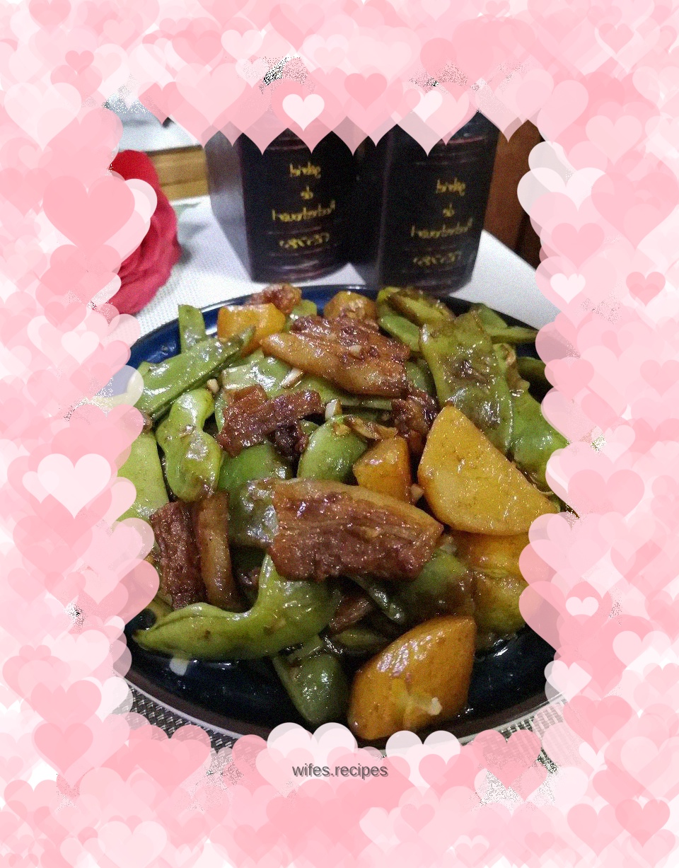 Pork belly and fried beans