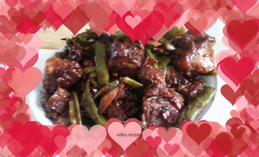 Braised pork ribs and braised beans