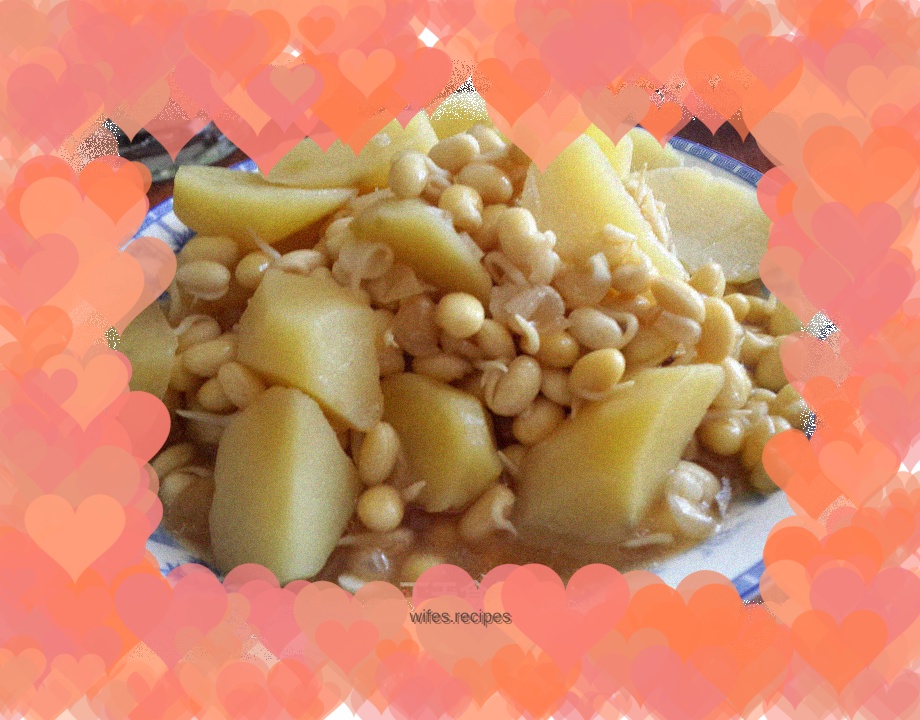 Potato stewed with soybeans