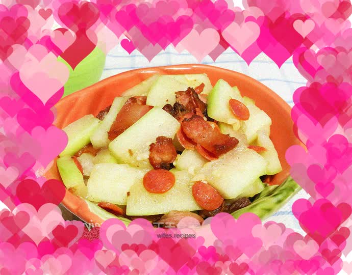 Stir-fried Winter Melon with Bacon Sausage