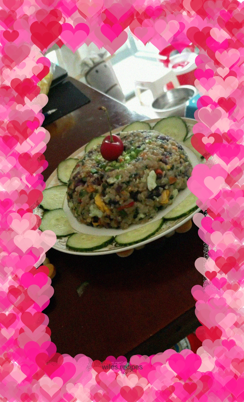 Colorful seasonal vegetable and egg fried rice