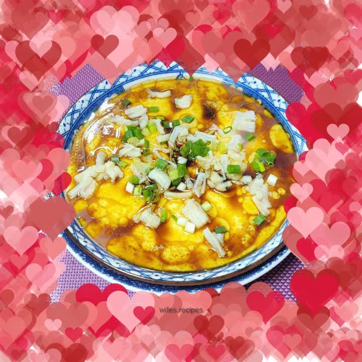 Steamed egg with scallops