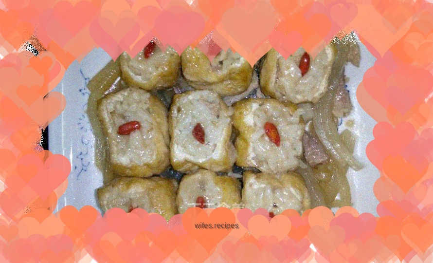 Hakka Fried Tofu Stuffed with Glutinous Rice