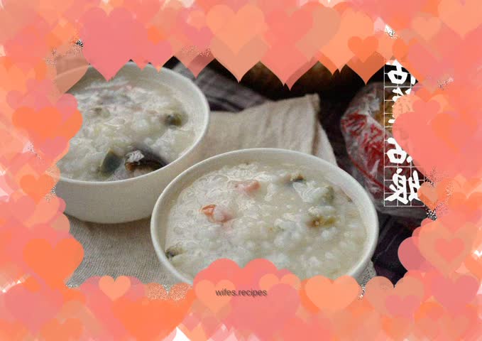 Preserved Egg and Ham Porridge