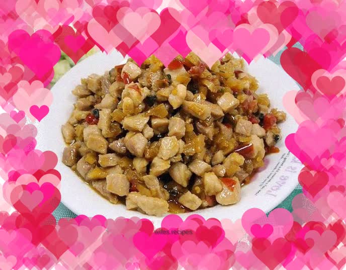 Stir-fried diced pork with isatis root