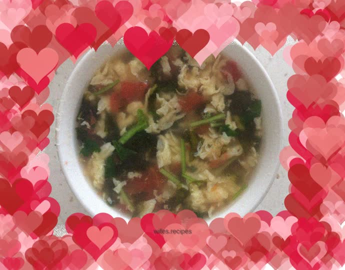 Seaweed, shrimp skin and egg drop soup