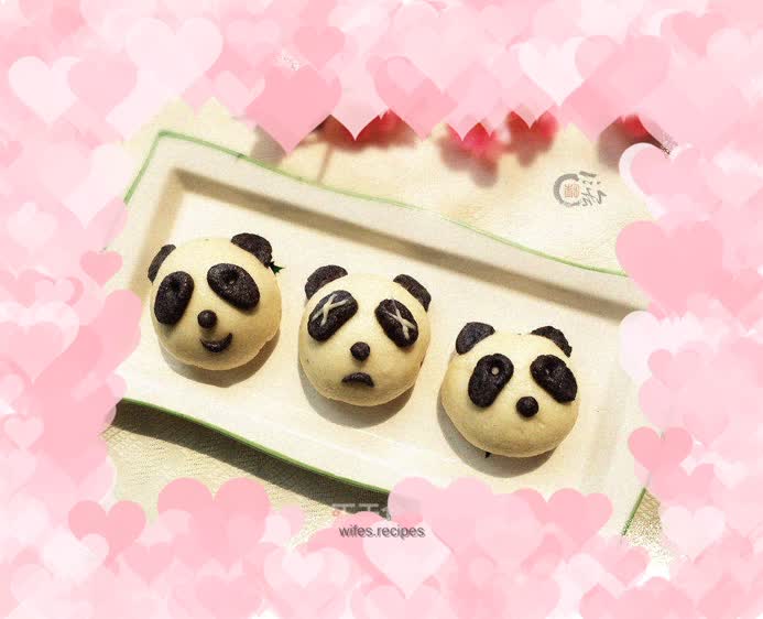 Panda bean paste buns