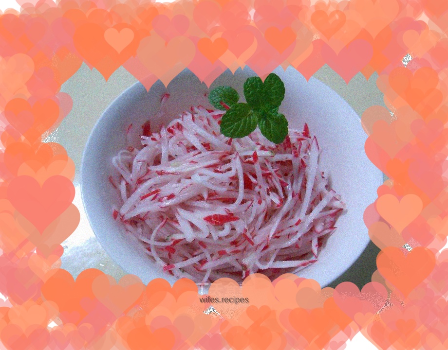 Cool and refreshing side dish - sweet and sour radish