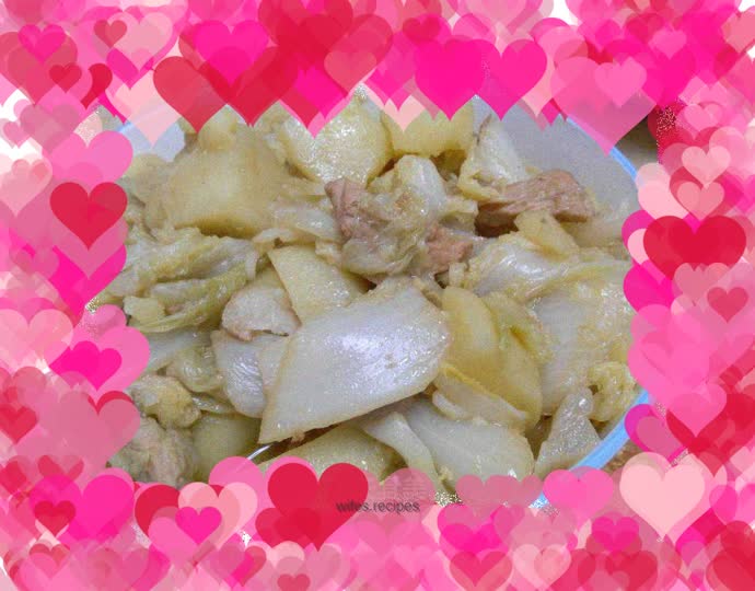 Pork stew with potatoes and cabbage