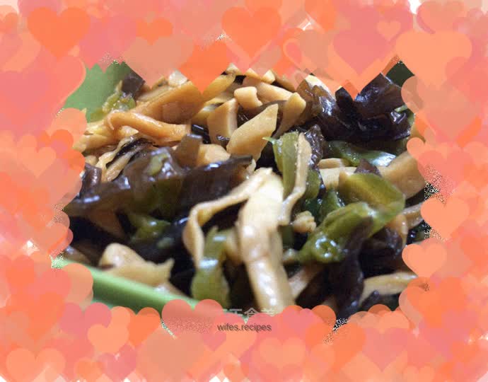 Green pepper, king oyster mushroom
