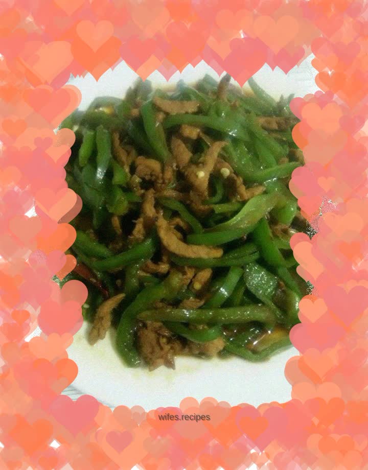 Shredded pork with green pepper