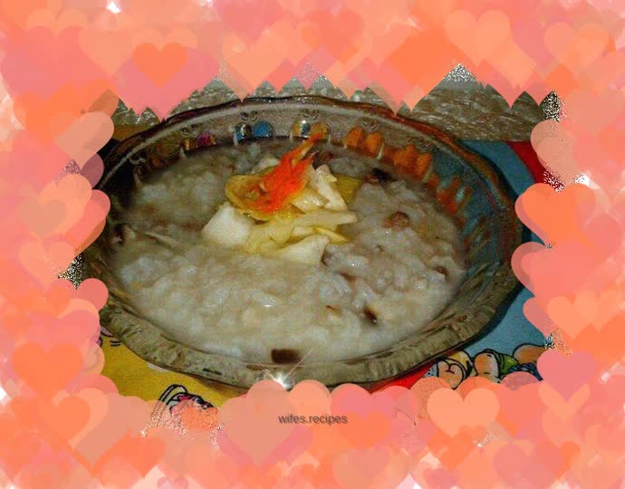 Mushroom and minced meat porridge