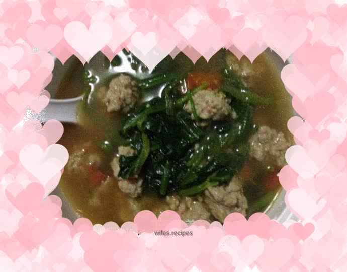 Spinach Tomato Meatball Soup