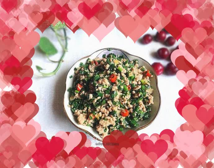 The more it is chopped, the better it is for rice - Minced Pork and Chives