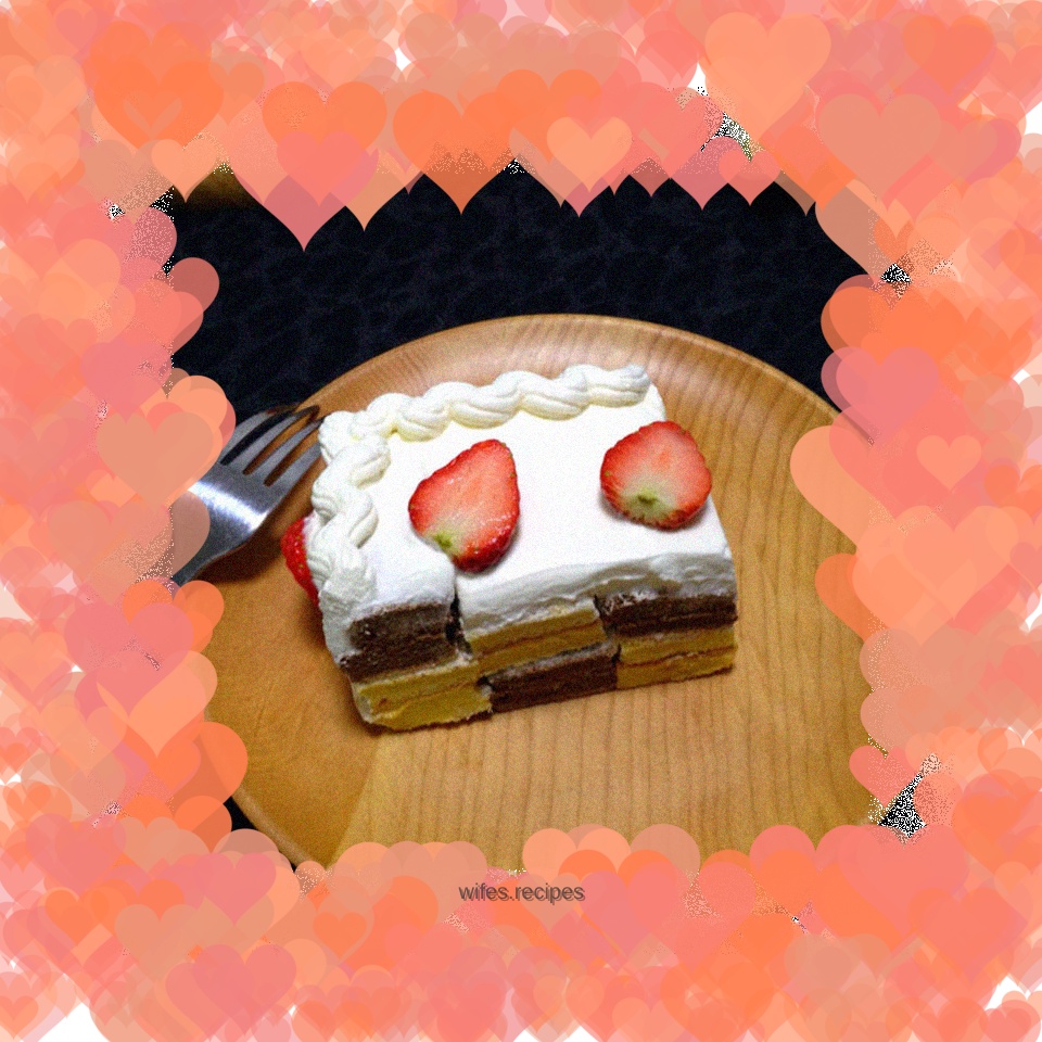 Two-color cake pieces