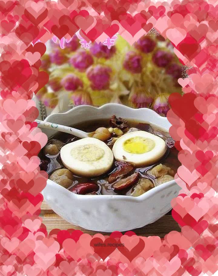 Longan, red dates and stewed eggs