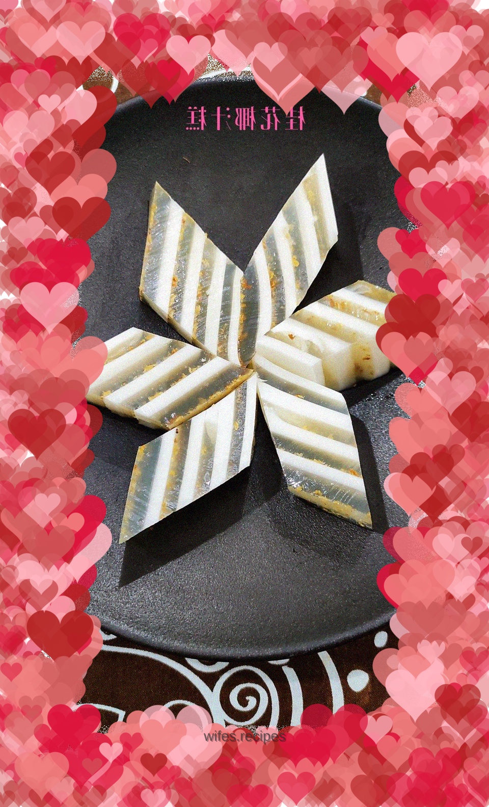 Coconut milk and osmanthus mille-feuille cake.