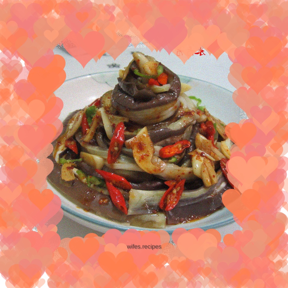 Hand-shred eggplant strips