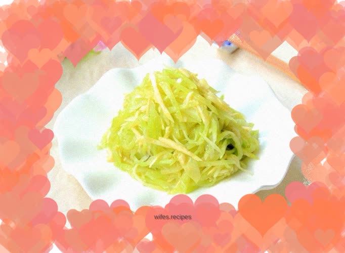 Fried shredded lettuce and winter bamboo shoots