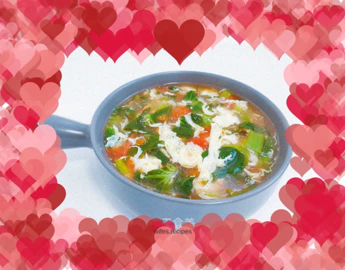 Tomato, vegetable and egg drop soup