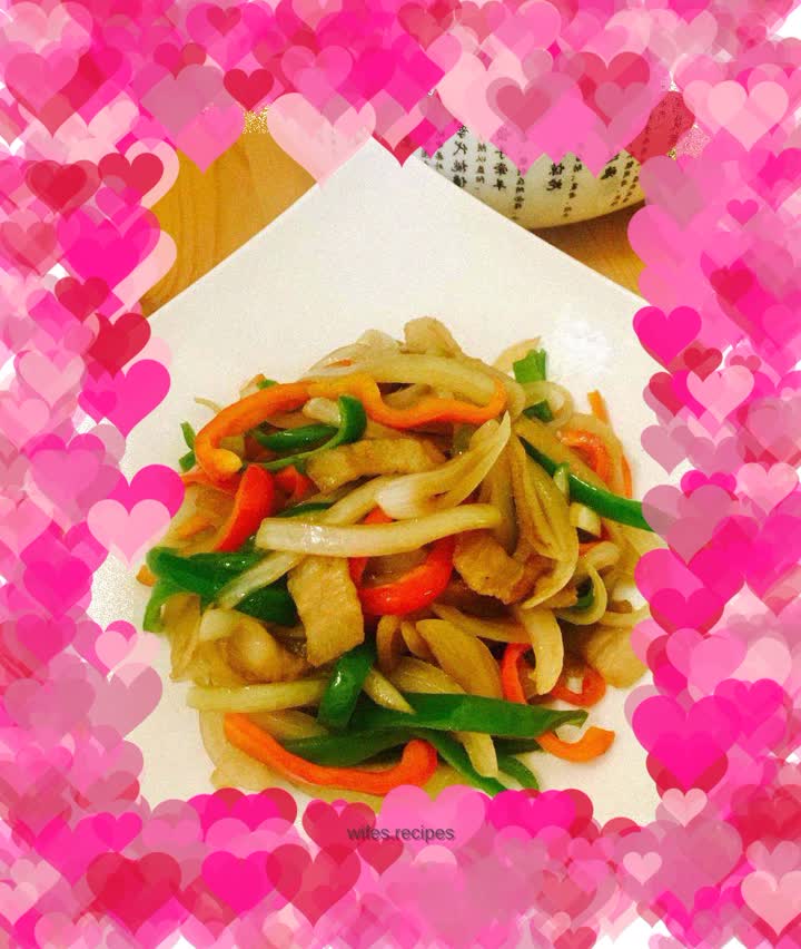 Stir-fried pork belly with onions