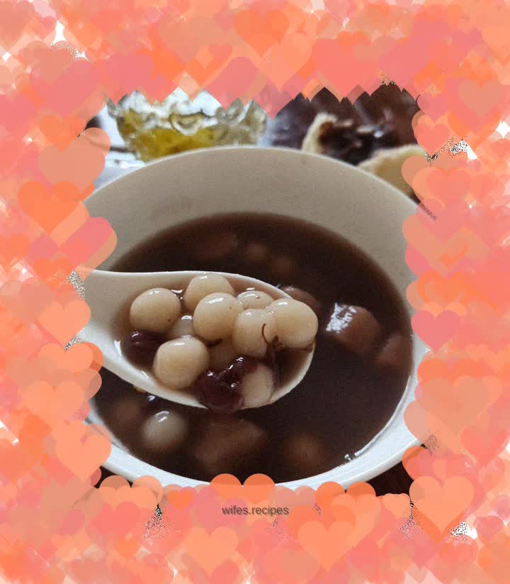Red bean, yam and glutinous rice dumplings