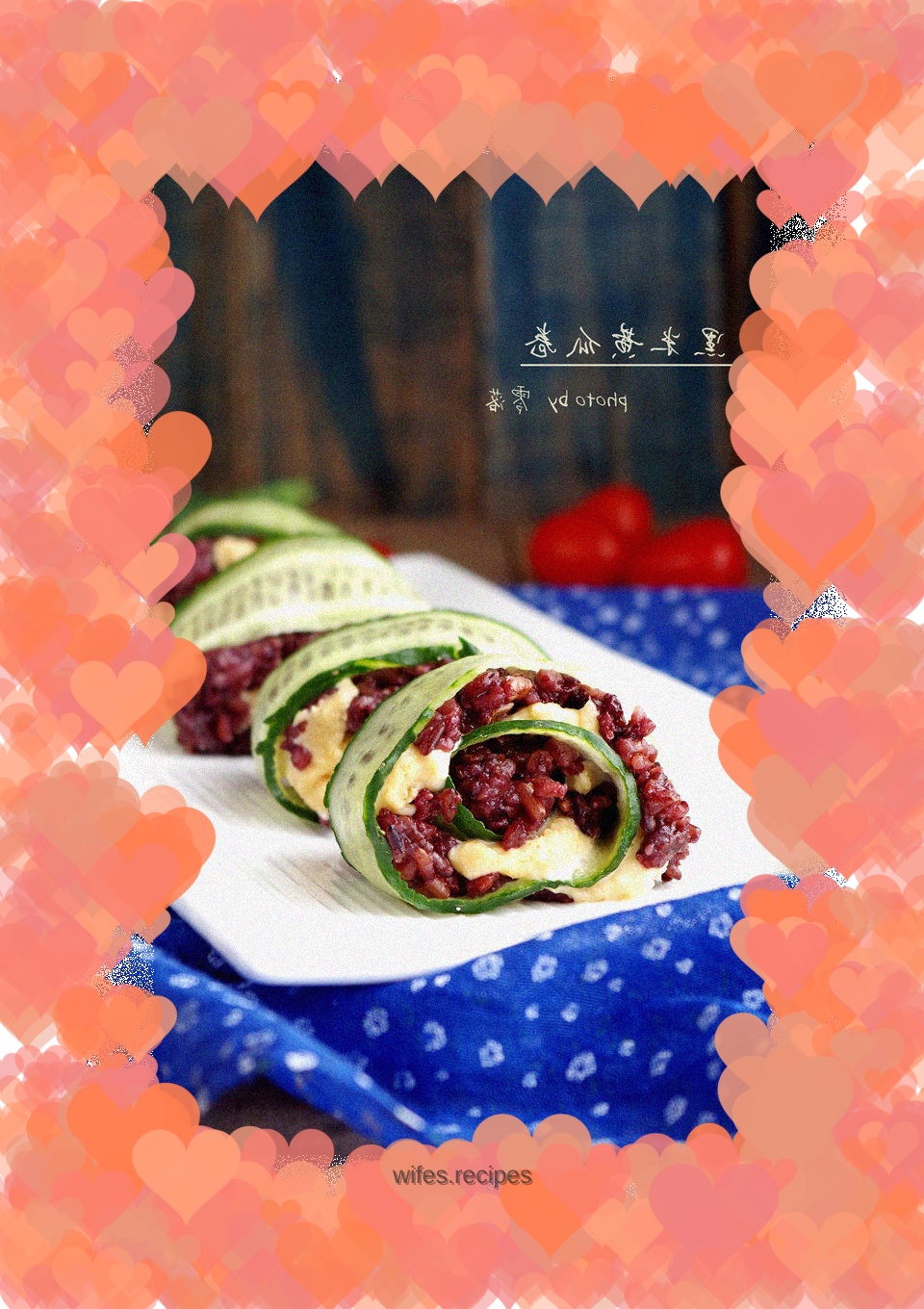 Black rice and cucumber rolls