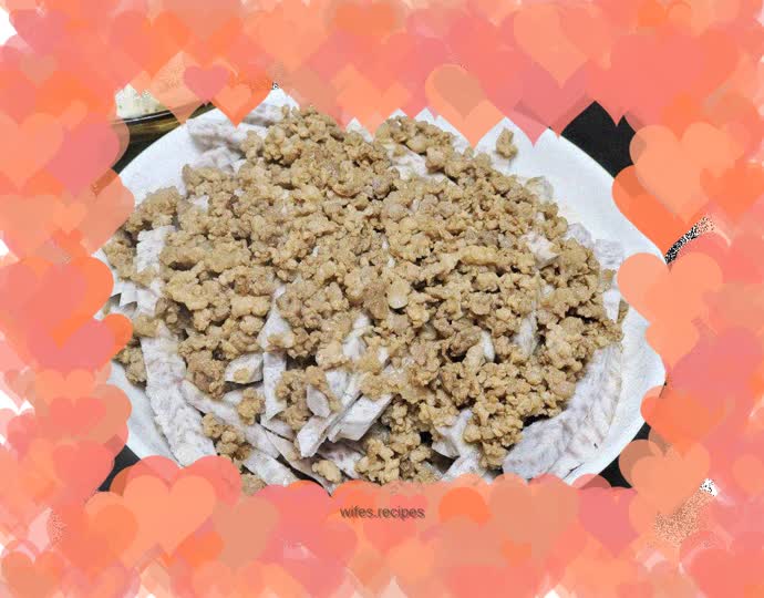 Shredded taro with minced meat