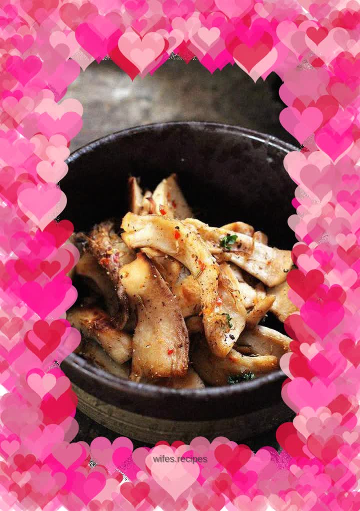 Dry and chewy---dry and stir-fried shiitake mushroom roots