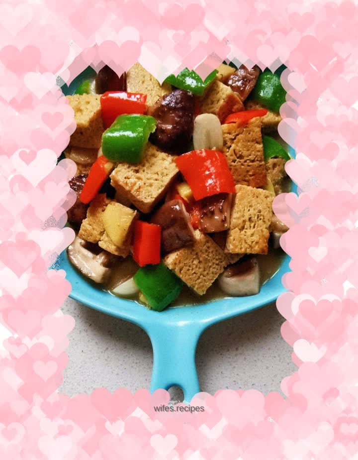 Grilled Frozen Tofu with Mushrooms