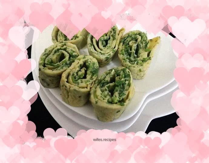 Electric pancake pan-cilantro pancake roll