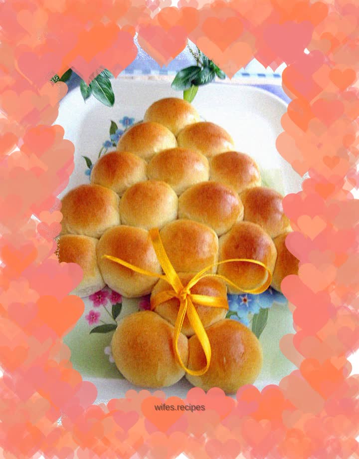 Christmas tree bean paste buns