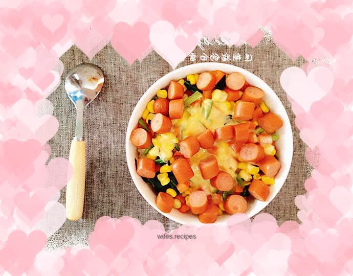 Cheese and ham baked rice, my daily delicious dinner