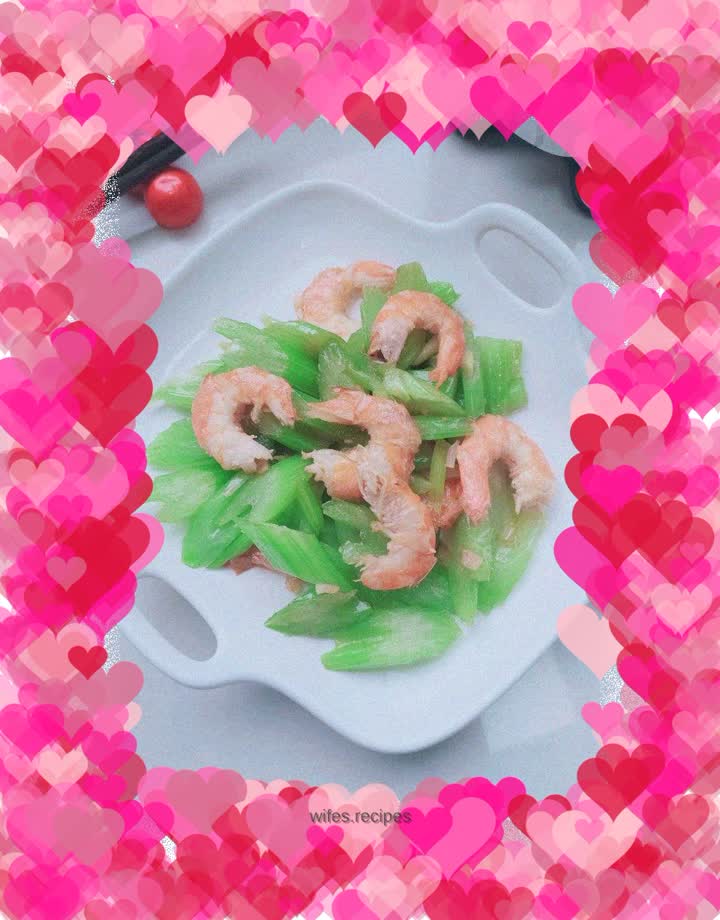 Stir-fried celery with dried shrimps