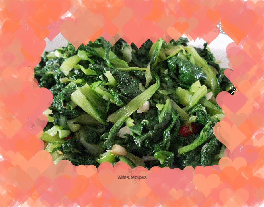 Stir-fried baby greens