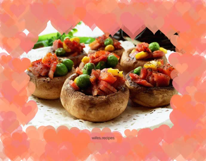 Grilled Mushrooms with Black Pepper Bacon