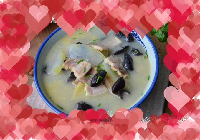 Winter Melon, Bacon, Pork and Fungus Soup