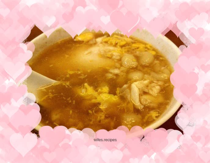 Rice dumplings with sugar, egg white and wine