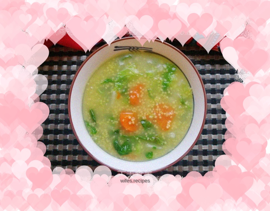 Salty rice with carrots, cabbage